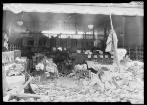 Damage to stores by earthquake, Southern California, 1933