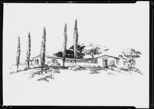 Sketch of house, Southern California, 1931