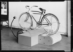 Bicycle on exerciser, Southern California, 1933