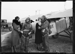 Arrival of Mr. Gillham at Pacific Airport, Southern California, 1926