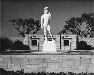 A sculpture of David at the Forest Lawn Memorial Park