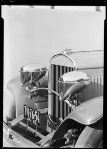 Chrysler roadster with bullet lights, Southern California, 1929