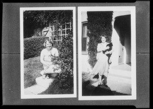 Woman in front of house, Southern California, 1933