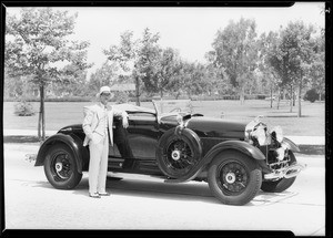 Special built roadster and owner, Southern California, 1930