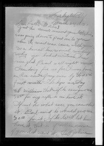 Letters, Mrs. E.J. Logue, Southern California, 1931