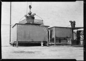 Turco tanks in repair shop, Southern California, 1929