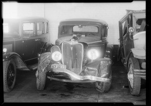 Ford, Pontiac, wrecked cars, Southern California, 1934