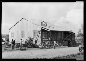 Canning plant and grain mixer, Runnymede, Southern California, 1930