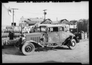 REO coupe at 928 East 8th Street, Brodie Brothers owner and assured, Los Angeles, CA, 1934