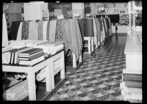 Fabric department, May Company basement, Southern California, 1934