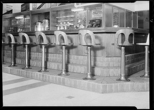 Soda fountain in basement of Broadway Department Store, Los Angeles, CA, 1931