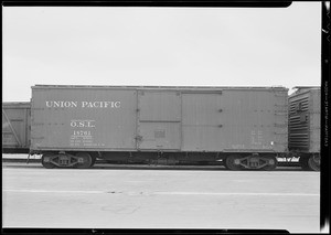 Union Pacific boxcar, Southern California, 1931