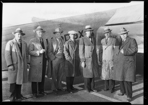 Arrival via Maddux from San Diego of Majestic dealers, Southern California, 1929