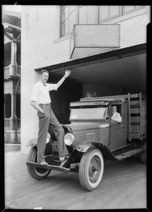 Tall service clerk, Dayton Tire Co., Southern California, 1929