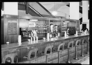 Fountain lunch counter, Broadway basement, Los Angeles, CA, 1931