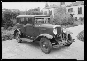 Chevrolet sedan, W.B. LaForce, owner & assured, Pasadena, CA, 1935