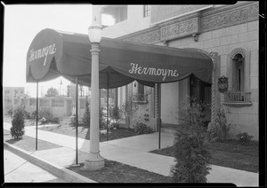 Exterior - lobby & entrance of Hermoyne Apartments, Rossmore Avenue & North Rosewood Avenue, Los Angeles, CA, 1930