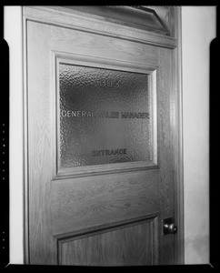 Sales manager's door, Southern California, 1940