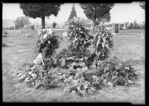 Flowers on grave, Southern California, 1932