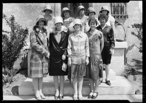 Group of high school girls at Hill Street office, Pacific Ready Cut, Los Angeles, CA, 1927