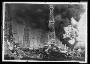 Oil well fire, Southern California, 1931