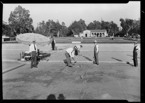 Bowling green at Exposition Park, Los Angeles, CA, 1929