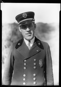 Beverly Hills fire truck & chief, also Mr. Morgan, Southern California, 1928