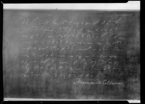 Blackboard, Southern California, 1936