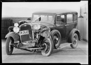 Ford touring, assured central manufacturing district and L. A. junction R. R., W. H. Nelson, owner, Southern California, 1932