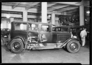 Packard sedan #2N9205 belonging to Gibson in Union Auto Insurance garage, Southern California, 1930