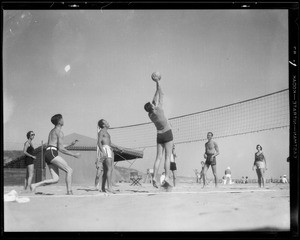 Scenes on the beach, Pacific Palisades, Los Angeles, CA, 1932