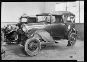 Wreck of Dodge & Ford, Mort Peebles, assured , Policy #1412637, Southern California, 1931