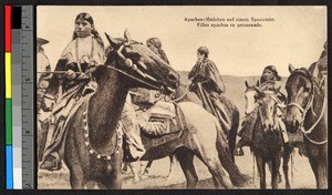 Girls riding horses, United States, ca.1920-1940