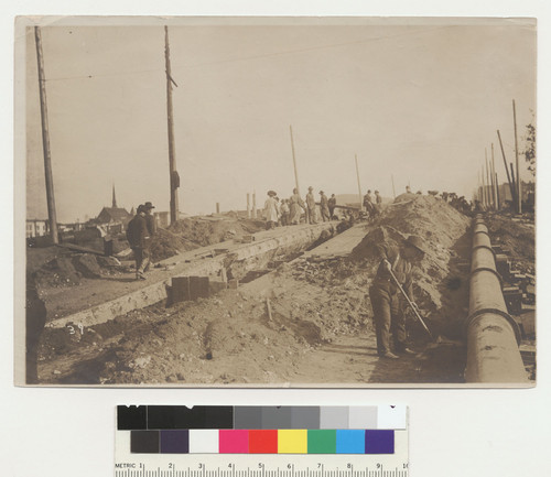[Reconstruction of street. Unidentified location.]