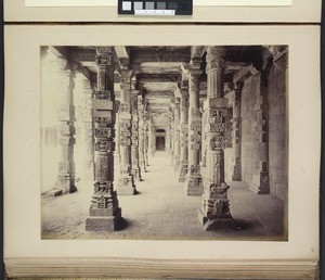 Hindu colonnade in Quwwat-ul-Islam Masjid, Delhi, India, ca.1900-1929