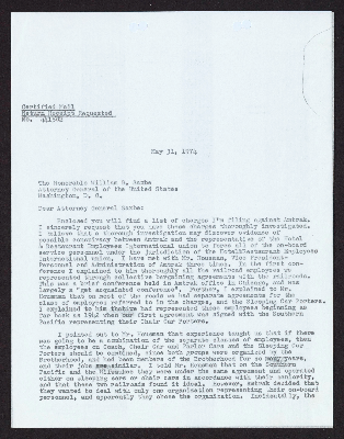 C.L. Dellums' outgoing correspondence