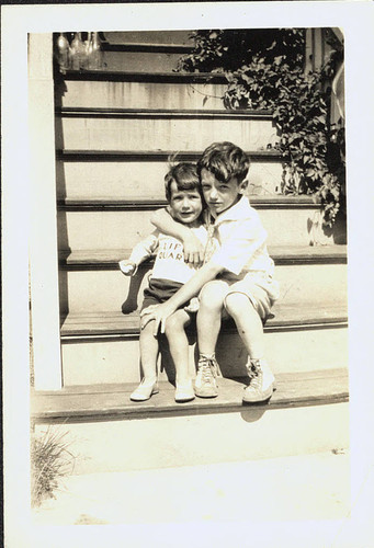 Two boys on the stairs