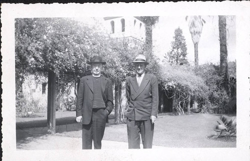 Ernest Watson and Unknown Man near the Mission Santa Clara