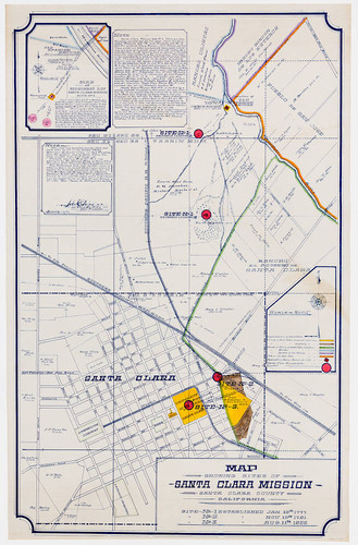 Map showing all sites of Santa Clara Mission