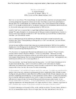 The Price of a Dollar