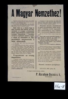 A magyar nemzethez!