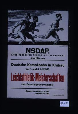 Deutsche Kampfbahn in Krakau am 3. und 4. Juli 1943. Leichtathletik-Meisterschaften des Generalgouvernements