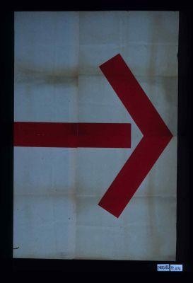 Poster depicting a red arrow