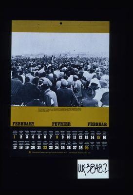 Alexandra bus boycott, 1957. A mass meeting protests at an increase of one penny a day on bus fares