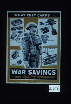 What they carry ... War savings, your fighting equipment