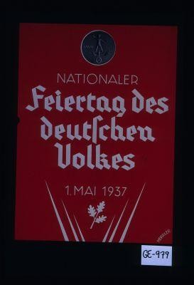 Nationaler Feiertag des deutschen Volkes, 1. Mai 1937