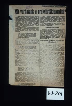 Mit varhatunk a proletardiktaturatol?