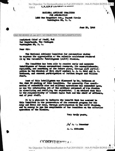 Letter to Assistant Chief of Staff, G-2