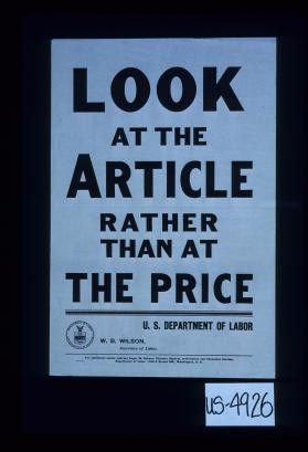 Look at the article rather than at the price