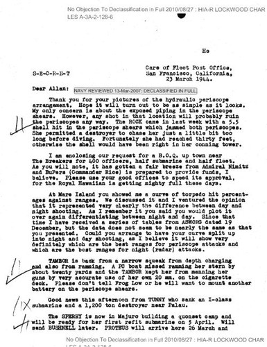 C. A. Lockwood letter to Captain Allan McCann